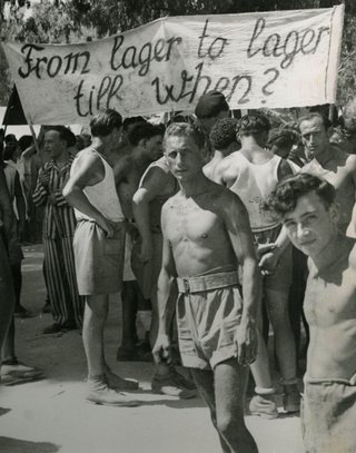 Demonstration in the Pöppendorf DP camp, 1947