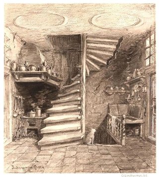 Küche auf einem Treppenabsatz. Otto Lindheimer (1842–1894), Frankfurt am Main, 1884. Foto: Horst Ziegenfusz. Historisches Museum Frankfurt, C50131, CC-BY-SA.